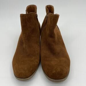 KENSIE Garry Suede Ankle Bootie Womens Size 9.5 Side Zip Heeled Brown